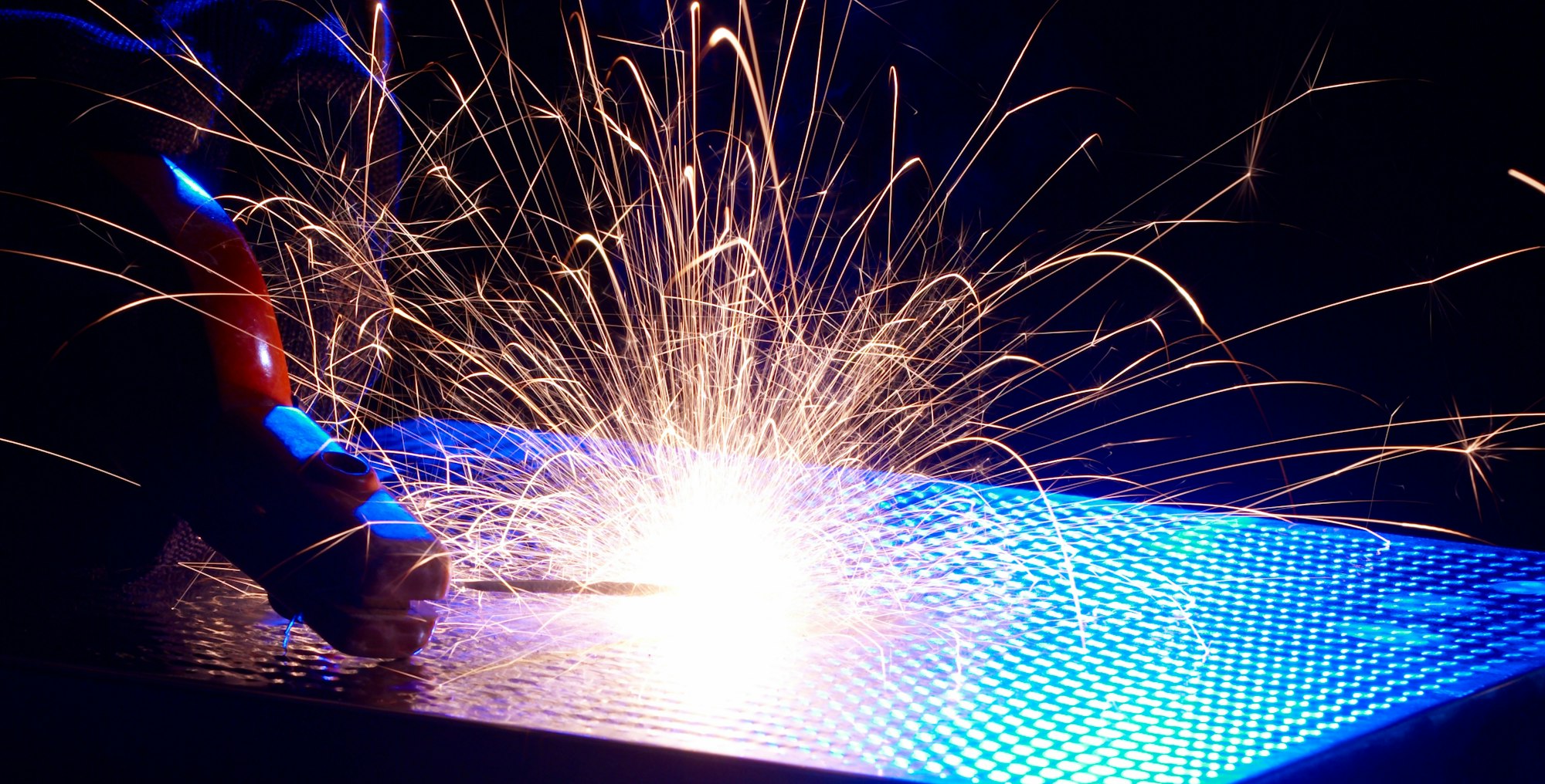 Metal Welding with sparks.